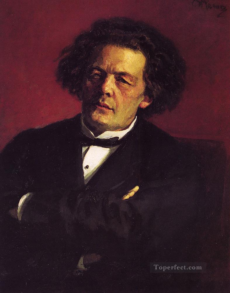 Portrait of the pianist conductor and composer AG Rubinstein Russian Realism Ilya Repin Oil Paintings